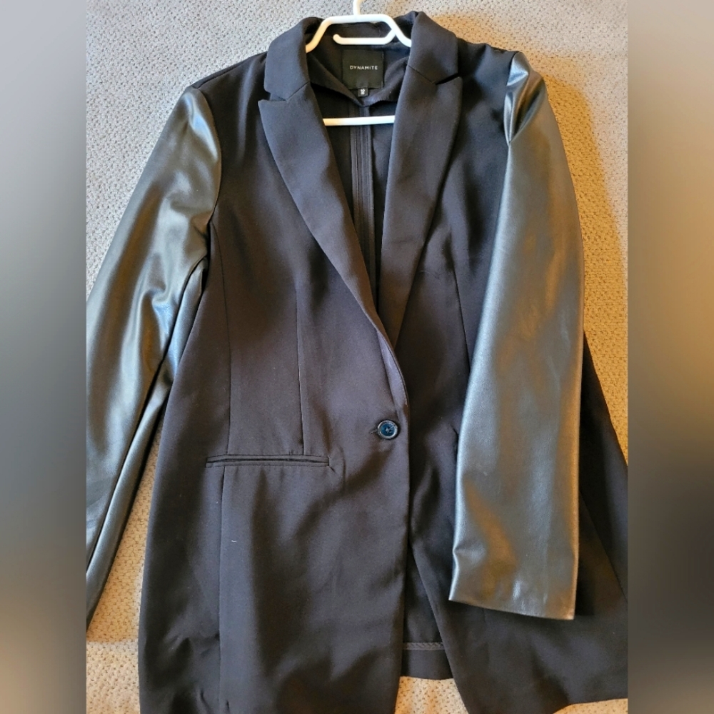 2 FOR $40 ***Dynamite Blazer/ Jacket with faux leather sleeves!